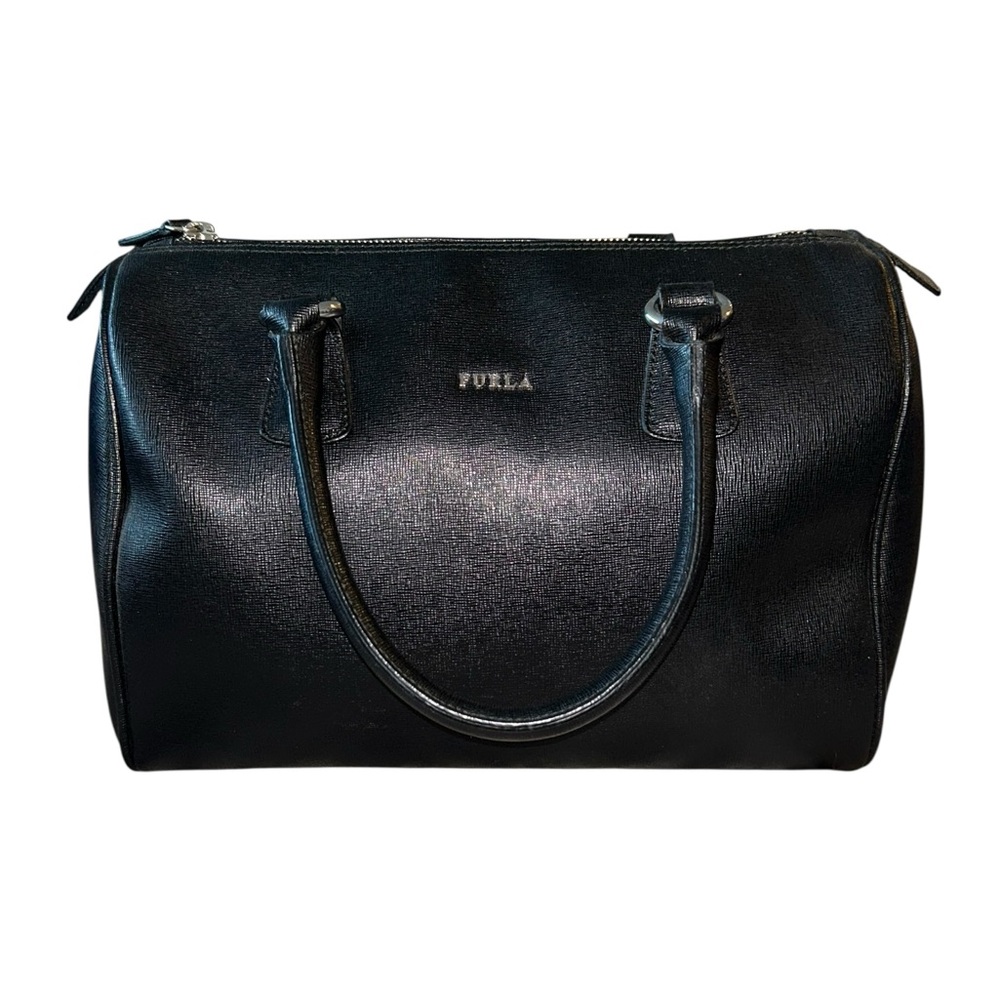 Furla Black Leather Satchel Bag
